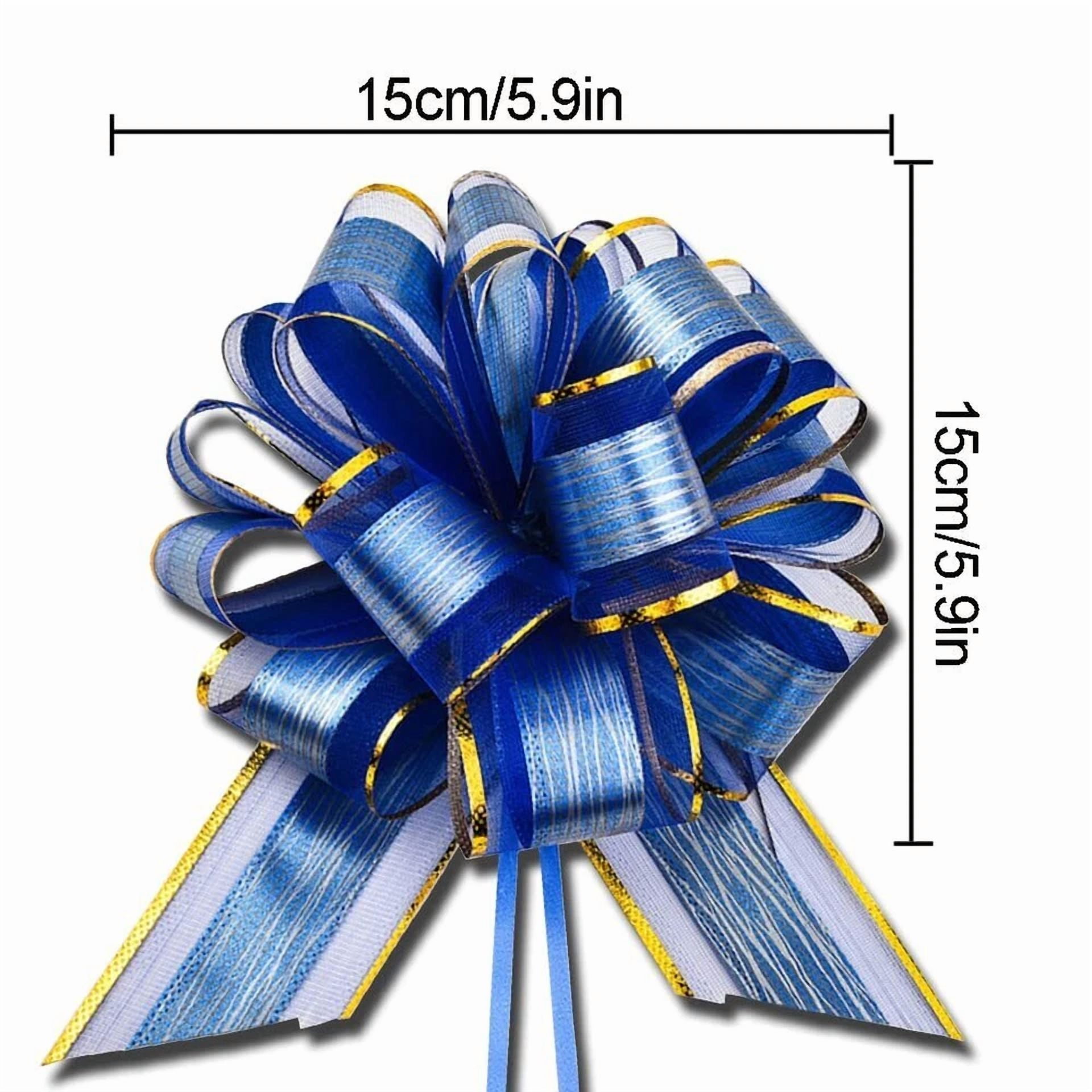 KNACK - 20Pcs Large Pull Bow Gift Wrapping Bows,Wedding Gift Blue Ribbon Bow,Party Decor