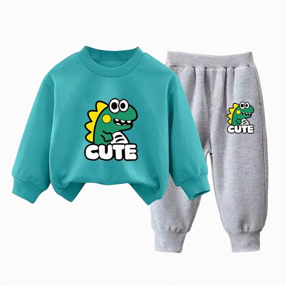 NIEWTR Toddler Baby Boy Fall Winter Clothes 2pcs Graphic Long Sleeve Sweatshirt Pullover Tops Joggers Pants Outfit Set Clothing 1t 2t 3t 4t 5t 6t(A-P,5-6 Years)