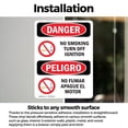 thumbnail image 3 of (2 Pack) No Smoking Turn Off Ignition Bilingual OSHA Danger Sign, 3 of 7