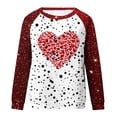 thumbnail image 4 of Penkiiy Hauts de Mode à Manches Longues pour Femmes, Col Rond Mignon, Blouse Tendance, Saint-Valentin 2025, Grande Taille, Imprimé Cœur d'Amour, Rouge, 4 of 5