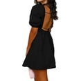 thumbnail image 4 of Aimik Ladies' Square Neckline Short Sleeve Solid Color Short Dress Summer Casual and Loose Womens Short Dress, 4 of 6