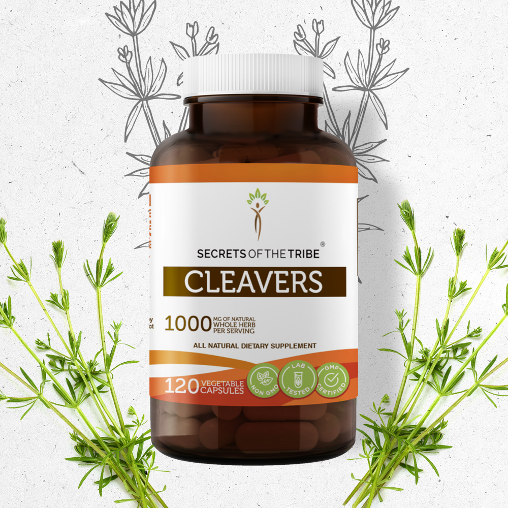 Secrets of the Tribe Cleavers 120 Capsules, 500 mg, Organic Cleavers (Galium aparine) Dried herb