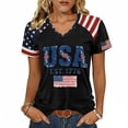 thumbnail image 4 of T Shirts For Women Black Womens Tops Fashion 250Th Anniversary Print V Neck 250Th Anniversary T Patriotic Tee Summer Tops, 4 of 4