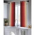 thumbnail image 5 of Dark Red Yellow Ombre Sheer Curtains 45 Inch Length 2 Panels Set for Living Room/Bedroom, Farmhouse Modern Gradient Art Kitchen Curtains Grommet Semi-Sheer Curtains Drapes Window Treatments 42"x45"x2, 5 of 7