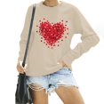 thumbnail image 2 of asdoklhq Womens Casual Love Heart Shirts Women's Fashion Long Sleeve Printed Sweatershirt Loosen Blouse Khaki S, 2 of 8