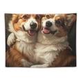 thumbnail image 5 of BCIIG Dogs Hugging Tapestry Wall Hanging Unique Style Graphic Tapestries Home Wall Decor Art for Living Room Bedroom Apartment Farmhouse Dorm 40x30inch, 5 of 6