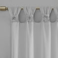 thumbnail image 3 of Madison Park Rosette Floral Embellished Cuf Tab Top 1-Piece 50x63 Solid Curtain Panel, Grey, 3 of 5