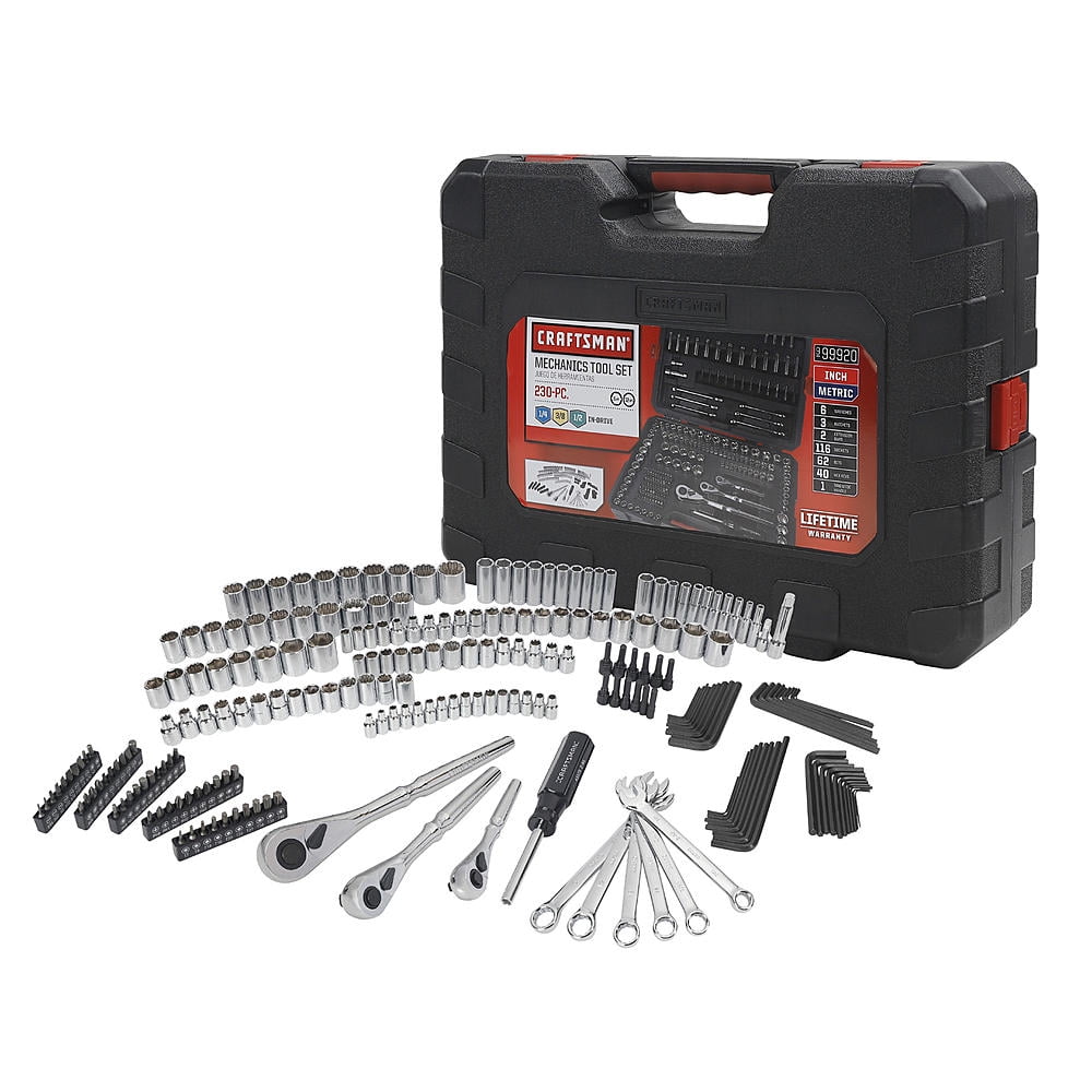 Alloy SAE Metric Socket Wrench w/ Case Details about   Craftsman 230 Piece Mechanics Tool Set 