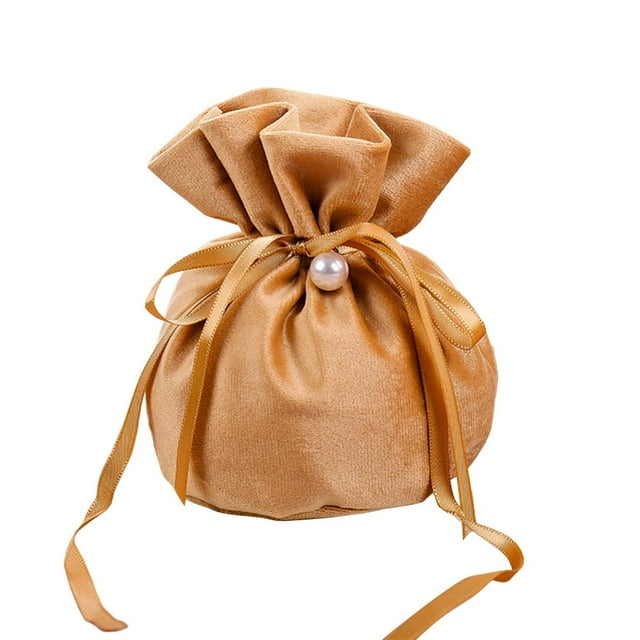 10pcs Gift Bags Flannel 5.3*4inch Wedding Favor Companion Gift Box With Drawstring Jewelry Pouches For Party Wedding Christmas