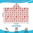 thumbnail image 2 of Pink Cow Strawberry Pattern Hooded Bath Towel，50"x30" for Ages 3 To 12 Kids, Quick Dry Lightweight Soft Microfiber Hood Beach Towel Cover Up for Kids, 2 of 7