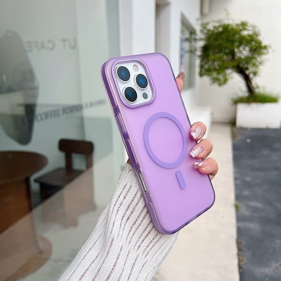 Allytechgroup iPhone 17e 16e Magnetic Case, [Compatible with Magsafe] Matte Translucent Back Cover Shockproof Bumper Rugged Stylish Shell Phone Case for Apple iPhone 17e 16e, Purple