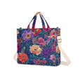 thumbnail image 7 of FORMRS Womens Corduroy Tote Bag Crossbody Shoulder Handbag with Pocket, Blooming Flowers Pattern, 7 of 7
