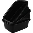 thumbnail image 1 of CadineUS 16 Quart Rectangular Plastic Washing Basin, Black Plastic Dish Pan, Wash Basin, 3 Packs, 1 of 6