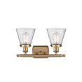 thumbnail image 2 of Innovations Lighting  Ballston Urban Cone - 2 Light 16" Bath Vanity Light Seedy/Brushed Brass Finish, 2 of 5