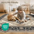 thumbnail image 4 of ODIKA 9'x12' Washable Area Rug Non-Shedding, Easy Care Crisp Edge Flat Tone Background Abstract Geometric Statement for Master Suite, California King, Under Bed, 4 of 7