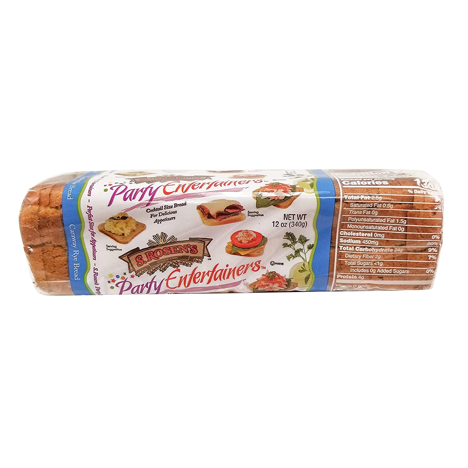 S. Rosens Caraway Cocktail Rye Bread-2 Pack