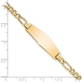 thumbnail image 3 of 14K Yellow Gold Semi-Solid Soft Diamond Shape Figaro Link Id Bracelet (8 X 9.5) Made In United States dcid108c-8, 3 of 5