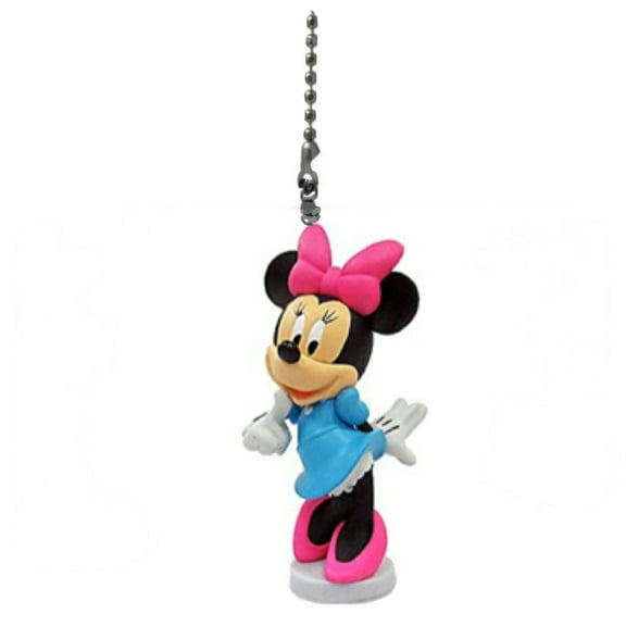 Blue Minnie Mouse Pvc Fan Lamp Light Pull Chain Figure Figurine Disney 3” New