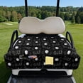 thumbnail image 2 of COEQINE Quilted Golf Cart Seat Cover, Folds Like a Bag with Handle for Easy Carry, Universal Fit 51.2"x30.3" for EZGO Yamaha Club Car 2-Seaters, 4 Pockets, Golf Pattern Black, 2 of 8