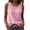 Pink, variant on FAIWAD Tank Tops for Women Crew Neck Sleeveless Side Split Linen Shirts Casual Summer Beach Vacation Blouses