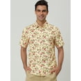 thumbnail image 3 of CamiHawaiaDe PlaEstampado Floral Con Botones ManCorCamiDe Verano PaHombres Amarillo 52, 3 of 7