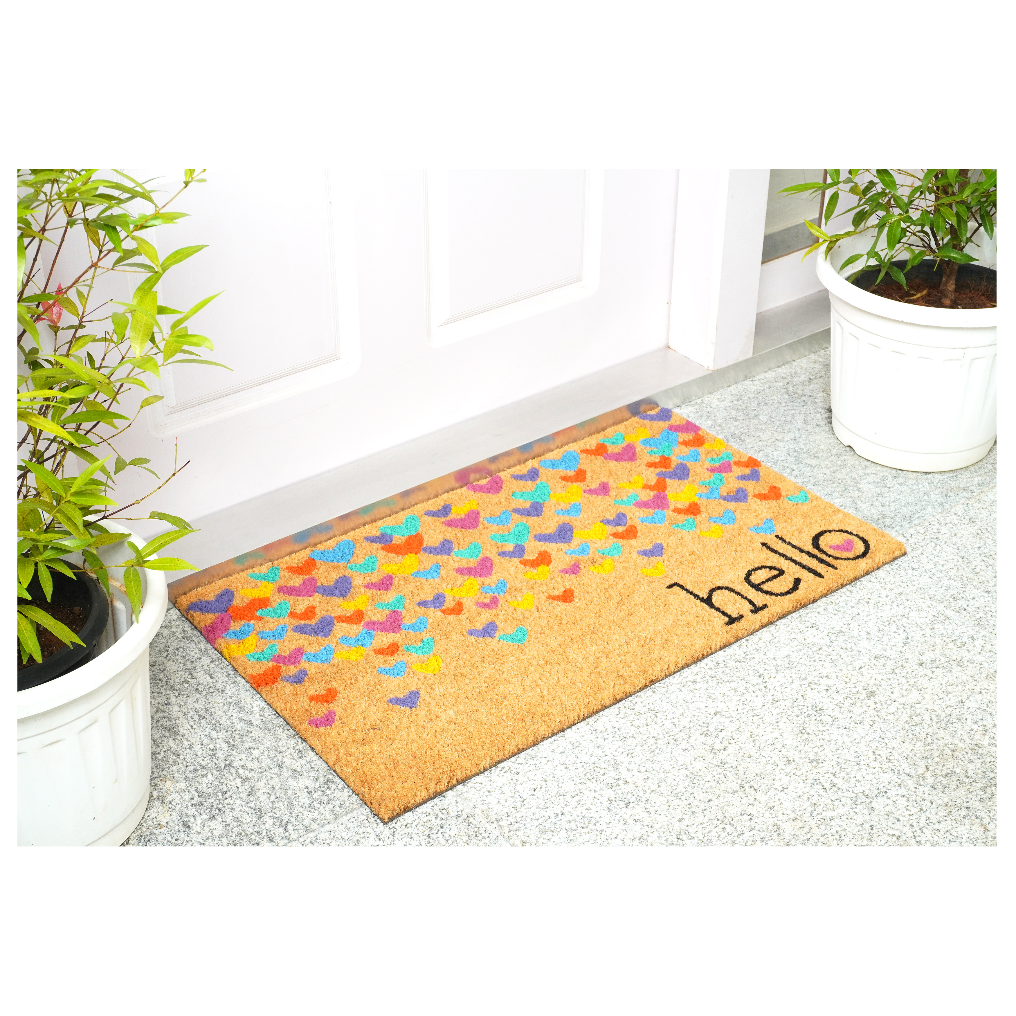 Calloway Mills 107261729 Colorful Hearts Doormat 17" x 29"
