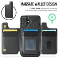 thumbnail image 3 of Dteck for iPhone 16 Plus Magnetic Case with Detachable Wallet Card Holder, Compatible with MagSafe, RFID Blocking Credit Slots Kickstand Shockproof Phone Cover for Women Men,Black, 3 of 6