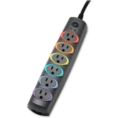 Kensington K62144NA SMARTSOCKETS PREMIUM SURGE 6 OUTLET 8FT