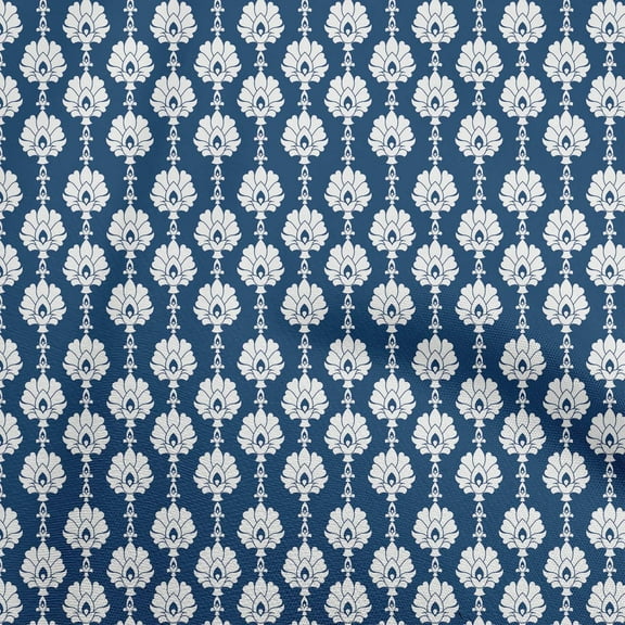 oneOone Polyester Spandex Dark Blue Fabric Asian Block Diy Clothing Quilting Fabric Print Fabric By Yard 56 Inch Wide