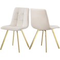 thumbnail image 1 of Meridian Furniture Annie Cream Velvet Dining Chair (Set of 2), 1 of 5