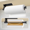 thumbnail image 6 of Paper Towel Holder Under Cabinet, Single Hand Operable Tearing off Paper Towels with Damping Effect, Both Available in Adhesive and Screws, Stainless Steel (Black), 6 of 8