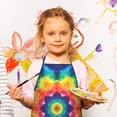 thumbnail image 2 of Colorful Rainbow Tie Dye Spiral Pattern Kids Aprons for Girls and Boys,Adjustable Neck Strap Toddler Aprons for Kids Cooking Baking, 2 of 6