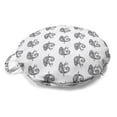 thumbnail image 1 of Reptile Round Floor Cushion with Handle, Greyscale Hand Drawn Chameleon Motif Lizards Exotic Wildlife Nature Amphibian, Pillow for Living Room & Dorms, 18" Round, Grey and White, by Ambesonne, 1 of 4