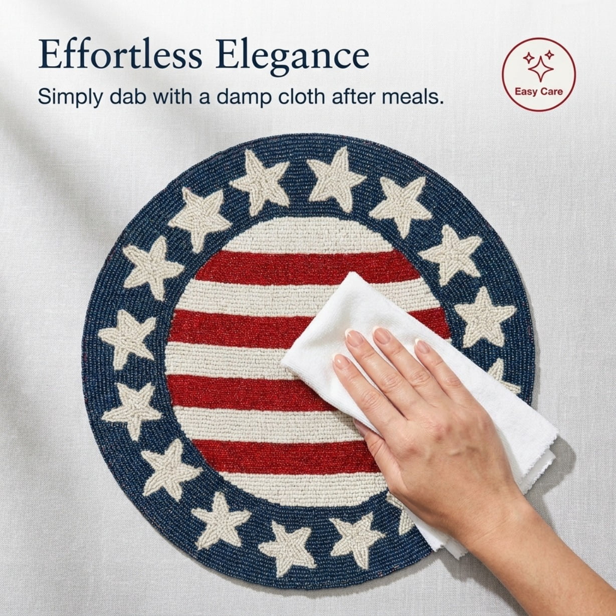 USA Flag Placemats for Fall Autumn Thanksgiving Dining Table Scratch Heat Resistant Charger Mats Kitchen Decor Set of 6