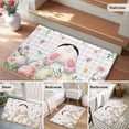 thumbnail image 5 of 2x3 Ft Entryway Area Rug, Easter Kitchen Rug Runner Washable Floor Mat, Spring Rabbit Feet Eggs Botanical Floral Grey Plaid Non Slip Indoor Door Mat Throw Carpet for Bathroom Living Room Bedroom, 5 of 8