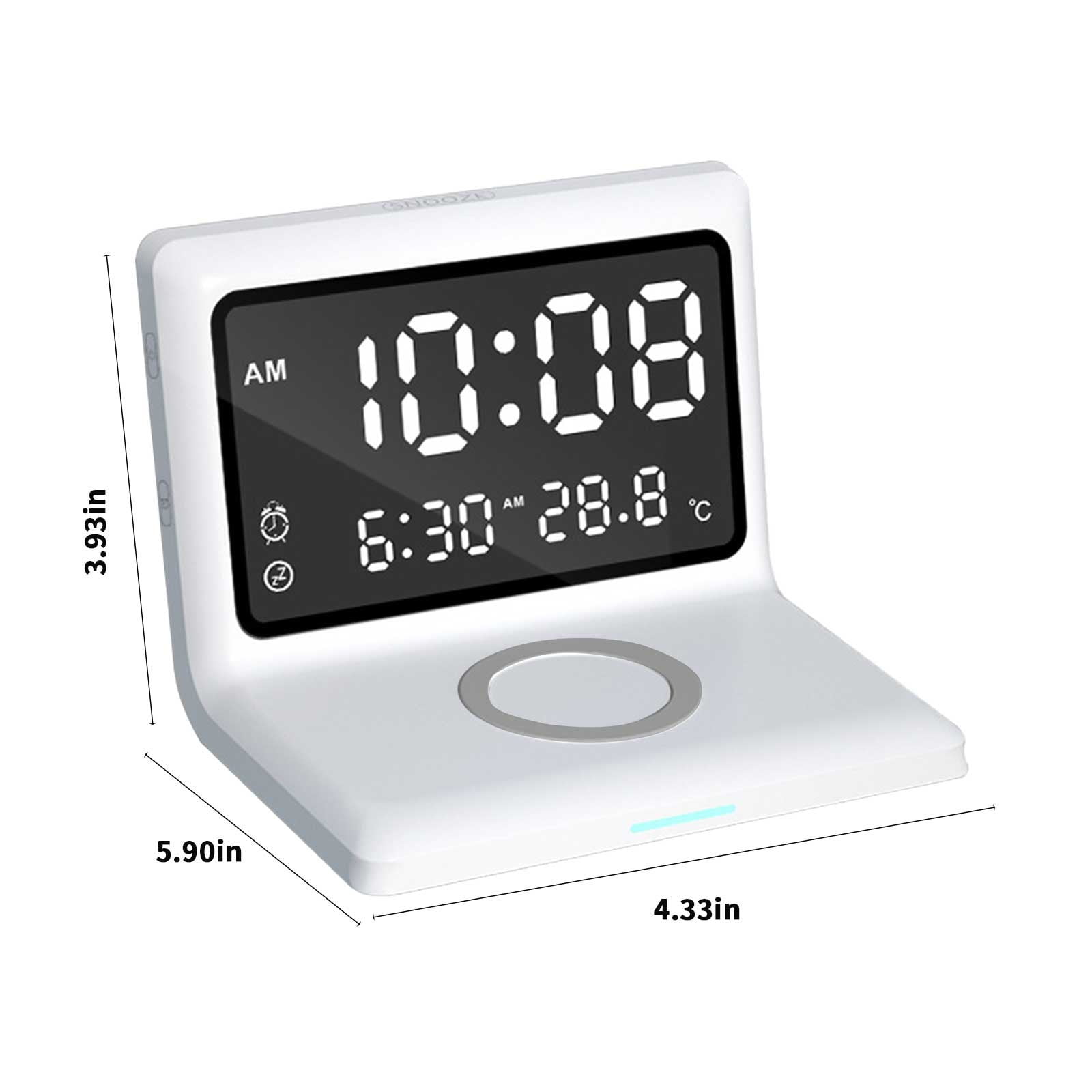 shyuyusa Alarm Clock with Wireless Charging,3-in-1 Wireless Fast Charger for ,Fast Wireless Charging Station for iPhone15/14/13/12/11/Pro Series,for Watch,for Airpods