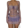 thumbnail image 1 of GDREDA Robe Tube Aguichant à Sequins Creux pour Femmes, Ensemble Robe et Jupes d'Hiver, 1 of 5