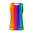 thumbnail image 4 of Penkiiy Men's 3D Rainbow Printed Tank Tops Sleeveless Summer Shirts Tie Dye Graphic T-Shirts Casual Workout Sports Tops S Yellow, 4 of 5