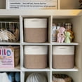 thumbnail image 4 of 11x11 Cube Storage Bin - 3 Pack Woven Storage Cubes Organizer, 11 Inch Cotton Rope Baskets for Organizing, Decorative Square Shelf Baskets Closet Bins, Toy Boxes for Boy, Dark Blue Decor, 4 of 8