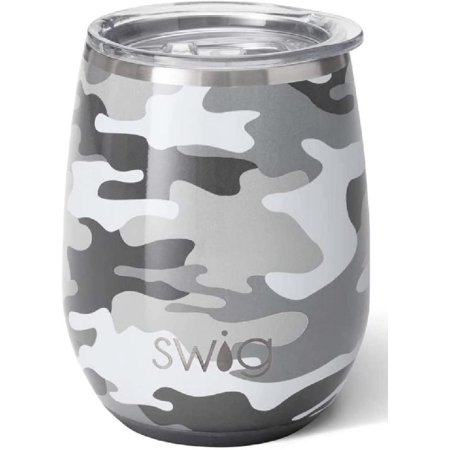 

14oz Insulated Wine Tumbler with Lid | 40+ Pattern Options | Dishwasher Safe Holds 2 Glasses Stainless Steel Outdoor Wine Glass (Incognito Camo)