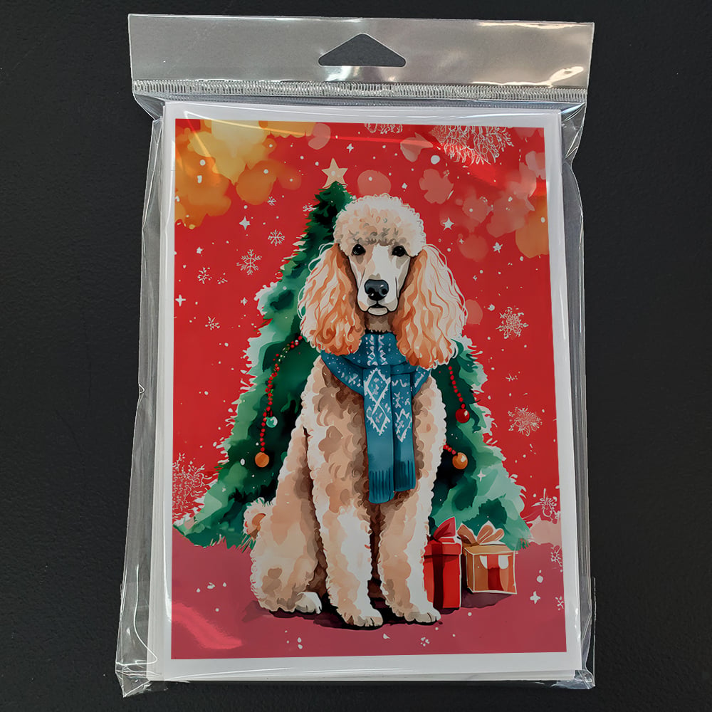 Poodle Christmas Greeting Cards Pack of 8 7 in x 5 in