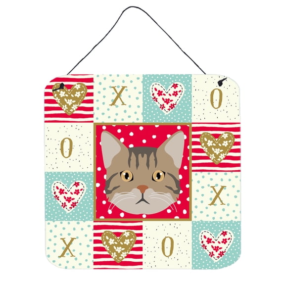 American Wirehair Cat Love Wall or Door Hanging Prints Red