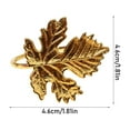thumbnail image 2 of Maple Napkin Rings Vintage Leaf Napkin Holders Rings Glossy Holder Adornment Metal Table for Graduation Wedding Graduation Party Decor Everyday Use Banquets,Holiday Table Setting,Gold,1.81x1.81", 2 of 2