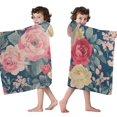 thumbnail image 4 of Pioneer Flower Floral Print Pattern Hooded Bath Towel，50"x30" for Ages 3 To 12 Kids, Quick Dry Lightweight Soft Microfiber Hood Beach Towel Cover Up for Kids, 4 of 7