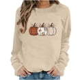 thumbnail image 3 of VKOYWKM Women's Halloween Graphic Sweatshirt Spooky Season Print Pullover Top Cute Crewneck Sweatshirt Oversized Long Sleeve Fall Sweatshirts, 3 of 7