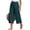 BS19_Dark Blue, variant on Women Wide Leg Capri Pants Summer Palazzo High Waisted Slit Hem Lounge Pants Flowy Cropped Beach Trousers with Pockets Pink S