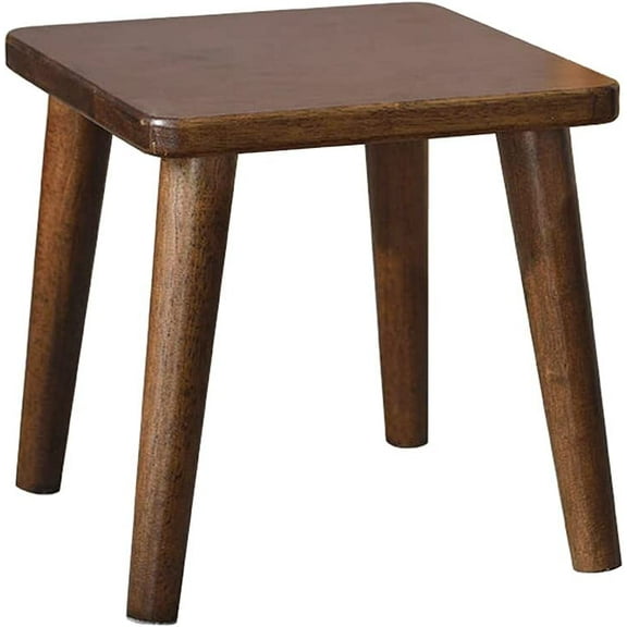 Wooden Step Stool Small 10 Inch Square Foot Stool Plant Stand Detachable 4 Legs Vanity Stool Bench Brown Squarestool-brown262626 10 x 10 x 10 inch