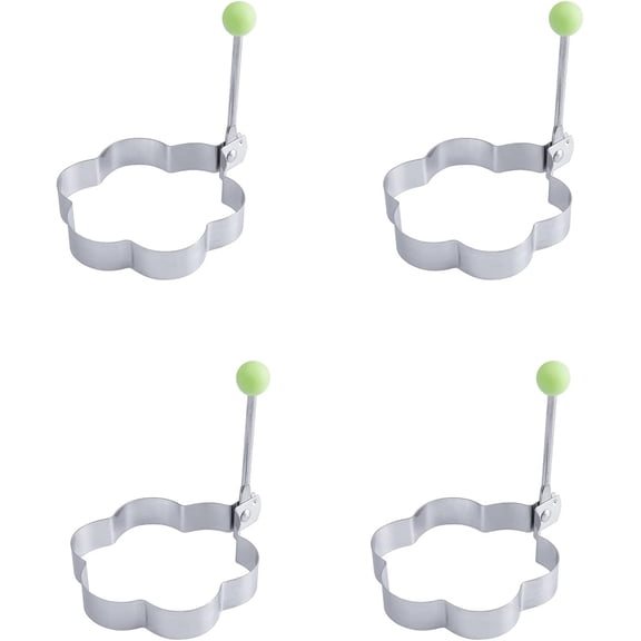 Egg Ring Molds for Cooking Pancake Molds Different Shapes Fried Egg MouldBreakfast Kit Egg Molds Nonstick Egg Rings for Fried Egg, Pancakes, Sandwiches 4 Pcs(Color:VS)