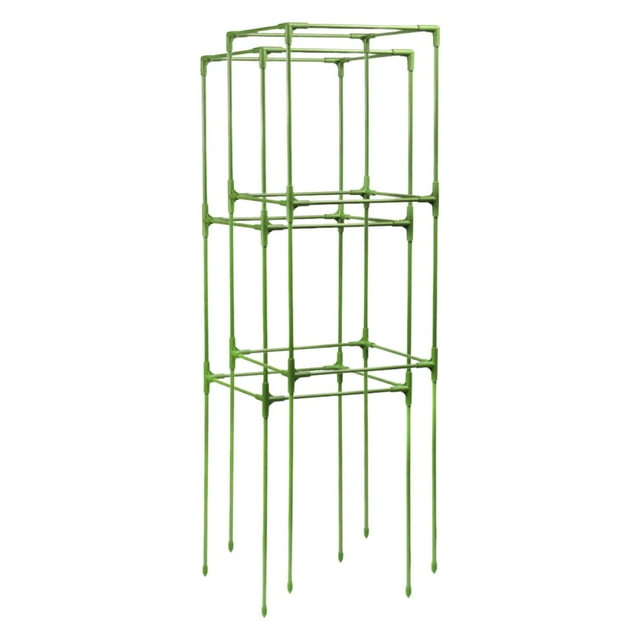 jinwen 2 Pcs Léger Résistant aux Intempéries Carré Jardin Treillis de Support pour Tomates 32cmx32cmx123cm