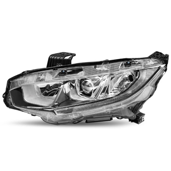 For 2016-2021 Honda Civic Chrome Clear W/ LED DRL Projector Driver Headlight